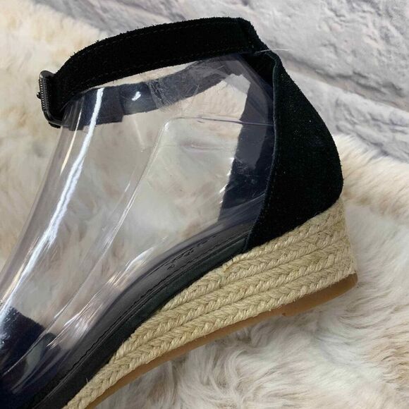 Splendid Sandals Womens 8.5 Black Suede Aria Wedge Espadrille - Picture 4 of 7